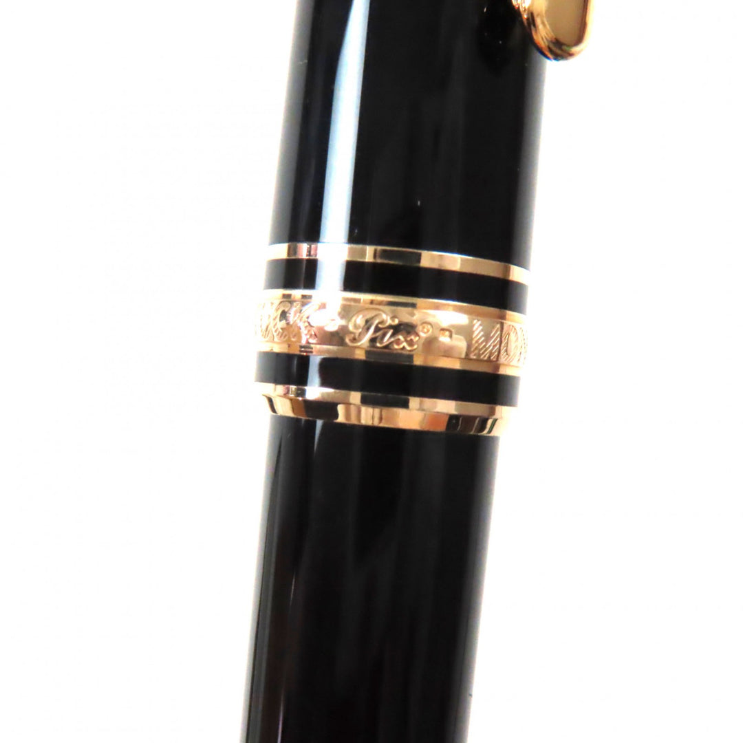 Great MONTBLANC Ballpoint pen Meisterstck Classic Pix Black gold ー mens