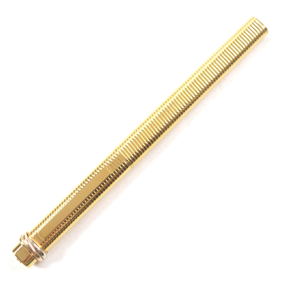 Excellent Cartier Ballpoint pen Trinity Border Pattern Cap Style gold ー mens