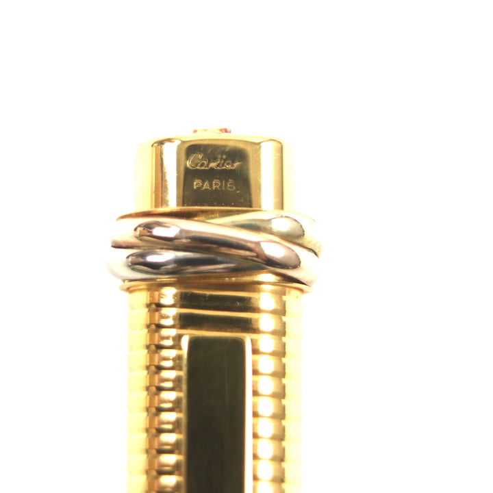 Excellent Cartier Ballpoint pen Trinity Border Pattern Cap Style gold ー mens