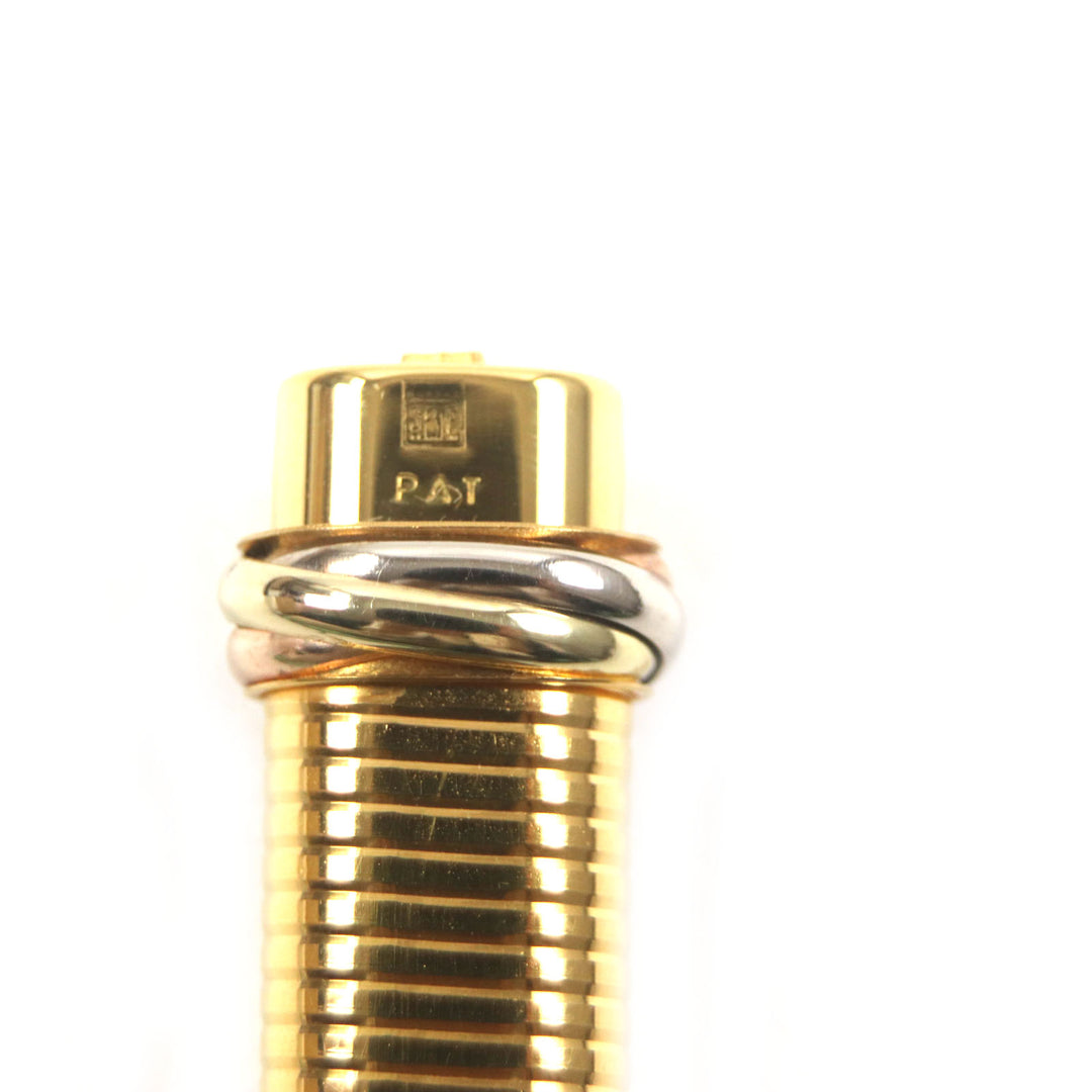Excellent Cartier Ballpoint pen Trinity Border Pattern Cap Style gold ー mens