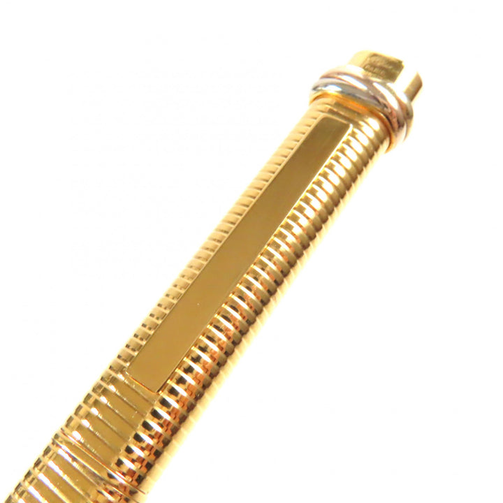 Excellent Cartier Ballpoint pen Trinity Border Pattern Cap Style gold ー mens