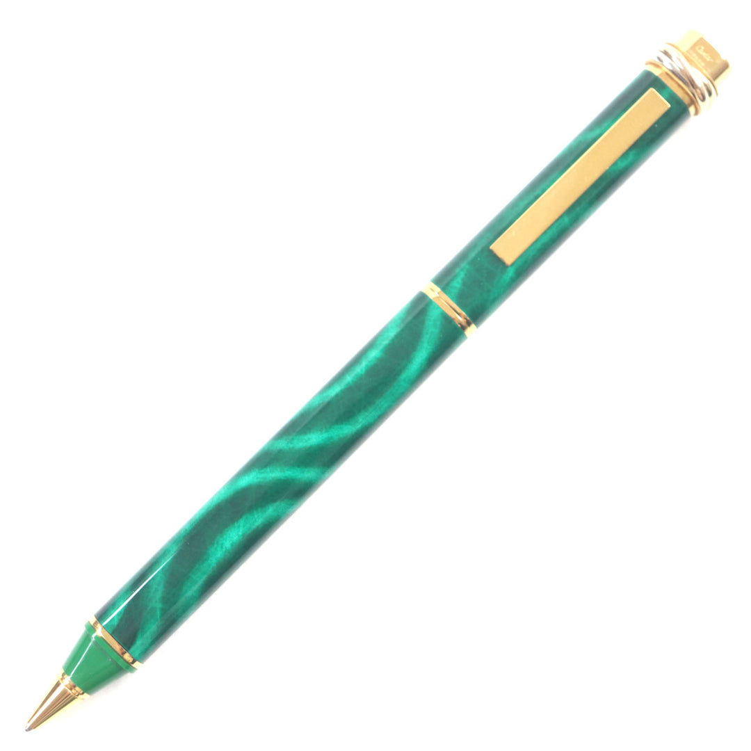 Great Cartier Ballpoint pen Malachite Trinity de Cartier Green gold mens