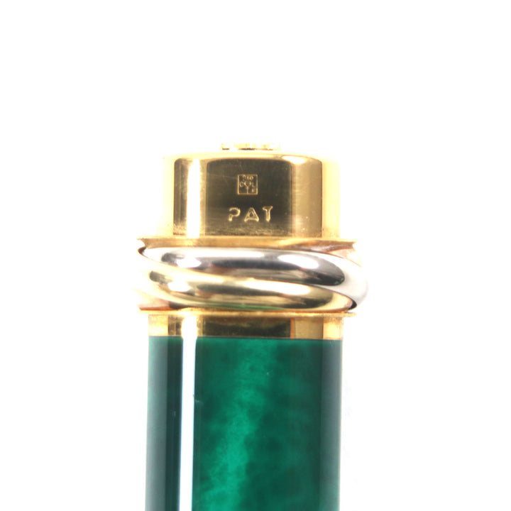 Great Cartier Ballpoint pen Malachite Trinity de Cartier Green gold mens