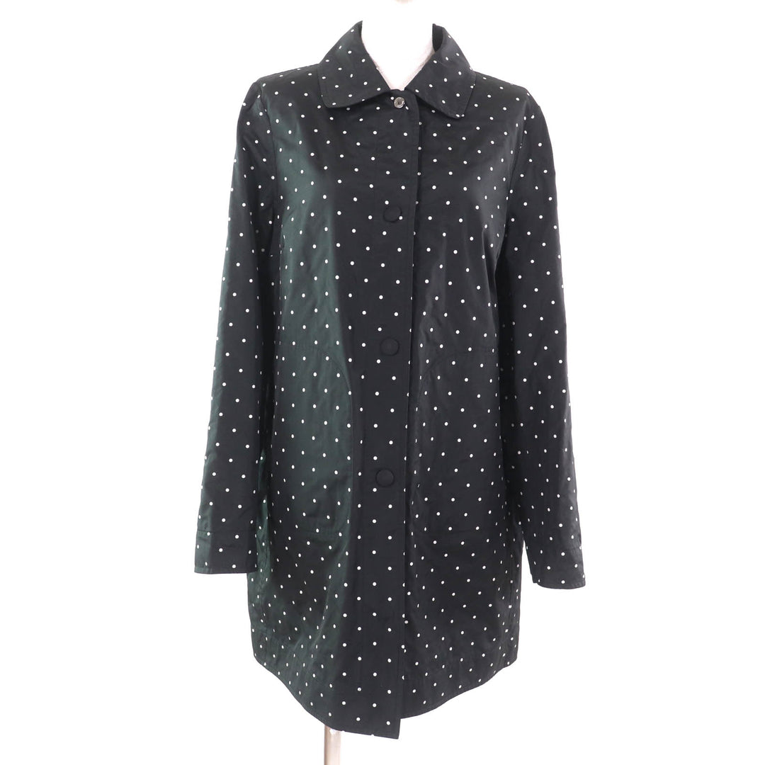 Excellent MOORER coat Dot Pattern Spring with Logo Button Black White polyester Women 44