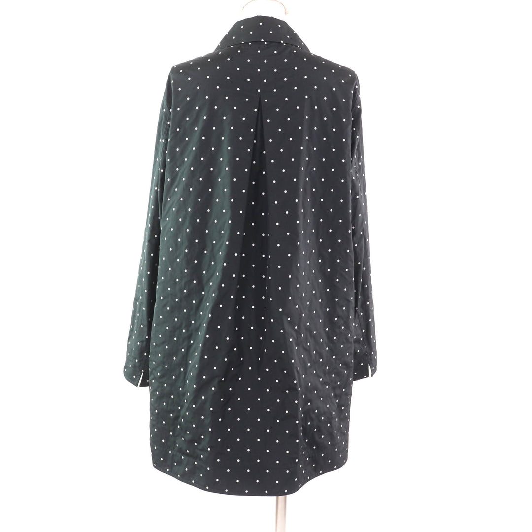Excellent MOORER coat Dot Pattern Spring with Logo Button Black White polyester Women 44