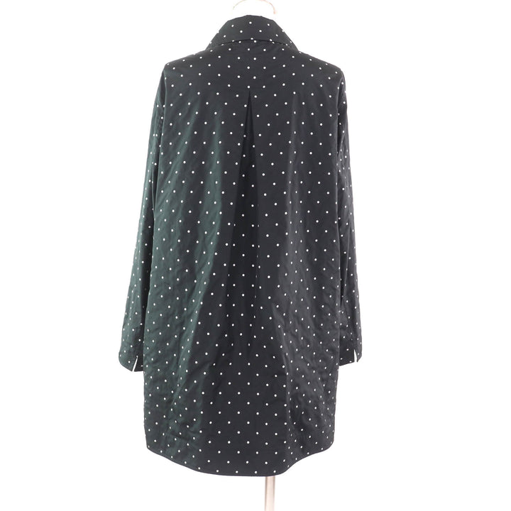 Excellent MOORER coat Dot Pattern Spring with Logo Button Black White polyester Women 44