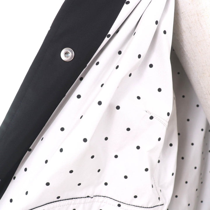 Excellent MOORER coat Dot Pattern Spring with Logo Button Black White polyester