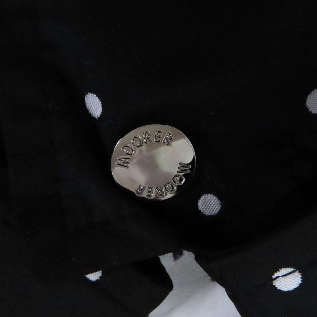 Excellent MOORER coat Dot Pattern Spring with Logo Button Black White polyester Women 44