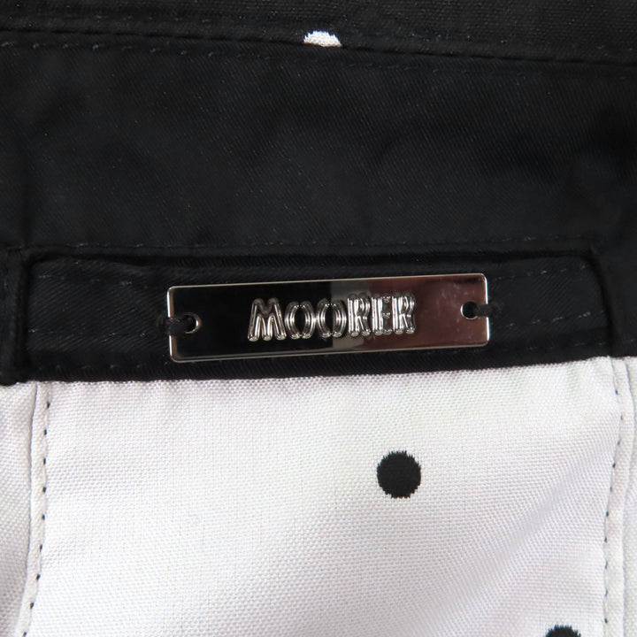 Excellent MOORER coat Dot Pattern Spring with Logo Button Black White polyester