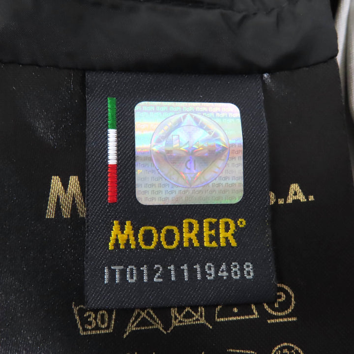 Excellent MOORER coat Dot Pattern Spring with Logo Button Black White polyester