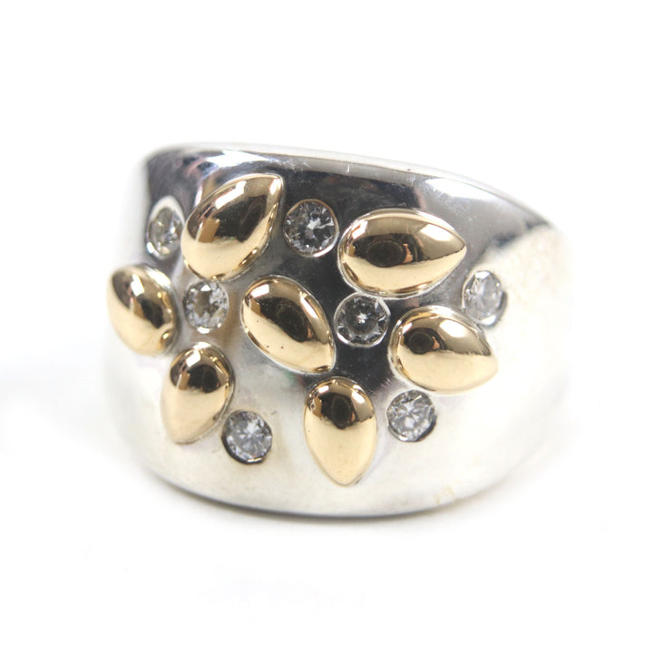 Excellent HERMES Ring Gaucho Ring 7PDiamond Silver 925 mens 52