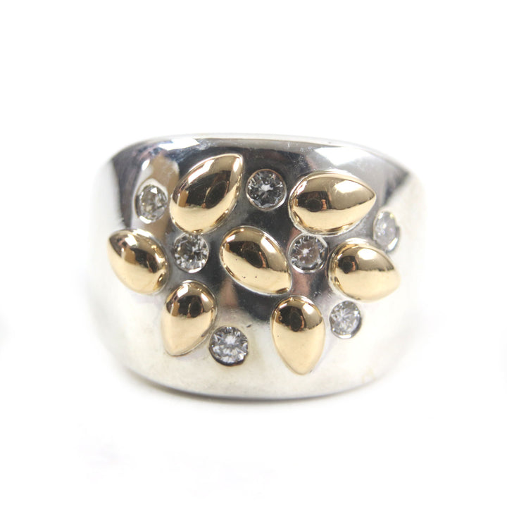 Excellent HERMES Ring Gaucho Ring 7PDiamond Silver 925 mens 52