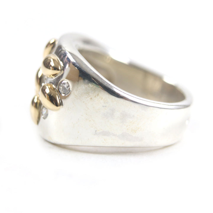 Excellent HERMES Ring Gaucho Ring 7PDiamond Silver 925 mens 52