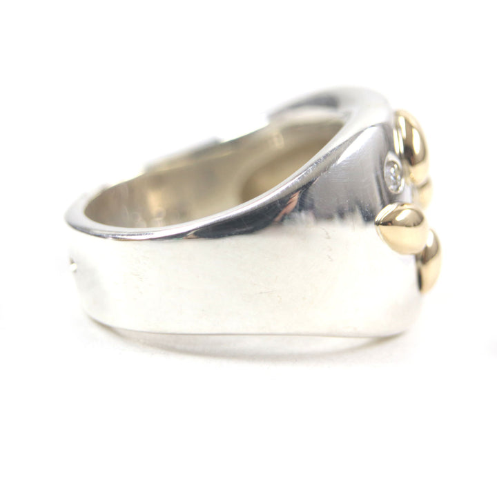 Excellent HERMES Ring Gaucho Ring 7PDiamond Silver 925 mens 52