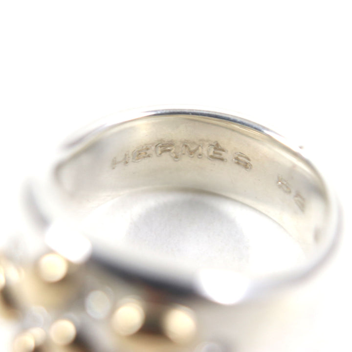 Excellent HERMES Ring Gaucho Ring 7PDiamond Silver 925 mens 52