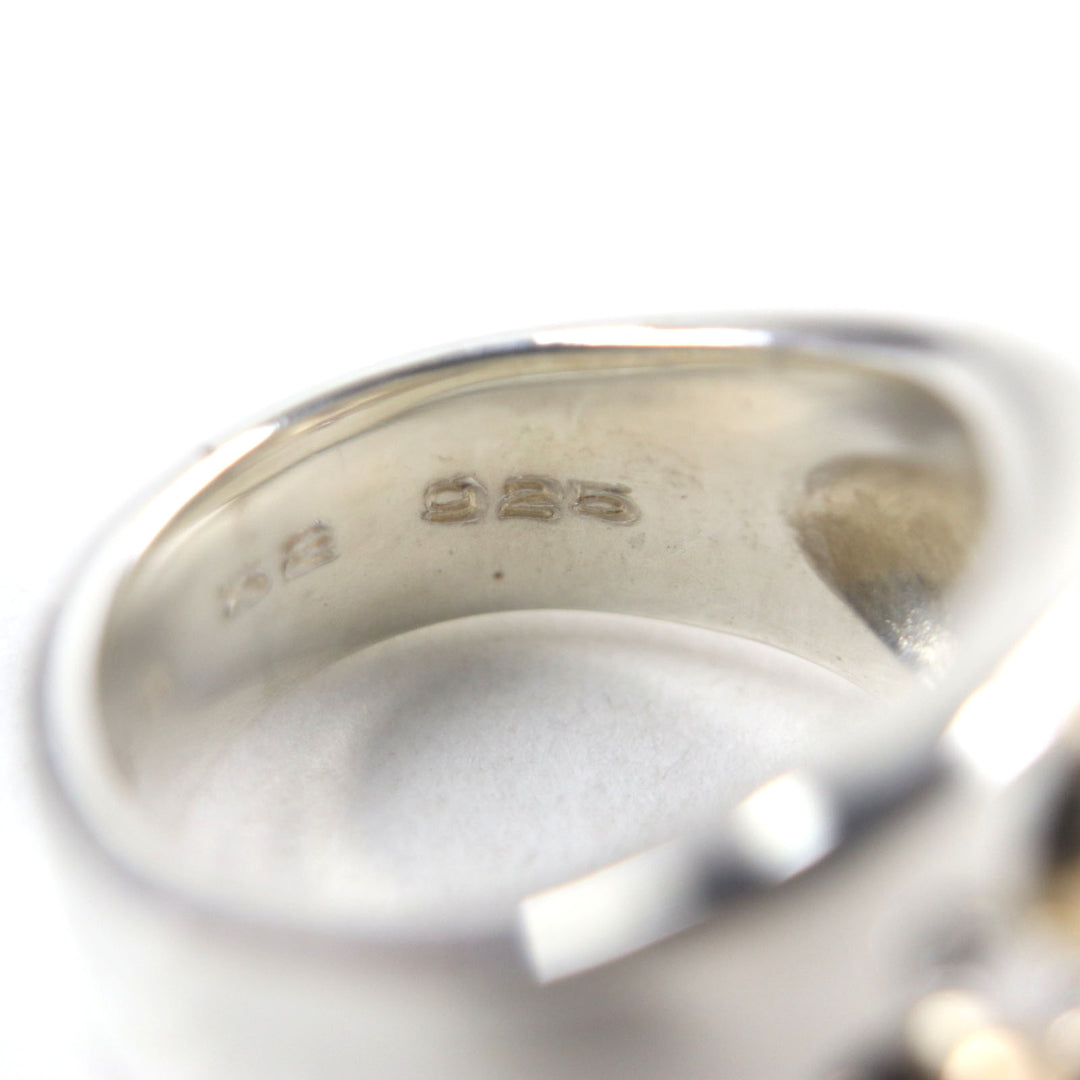 Excellent HERMES Ring Gaucho Ring 7PDiamond Silver 925 mens 52