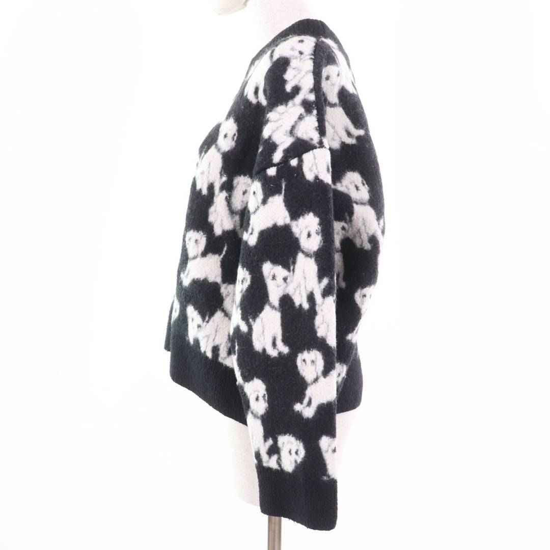 Great CELINE×Amy Dorian knit Artist Jacquard Pattern Long Sleeve Black series XS