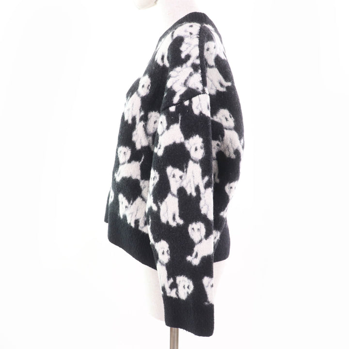 Great CELINE×Amy Dorian knit Artist Jacquard Pattern Long Sleeve Black series XS