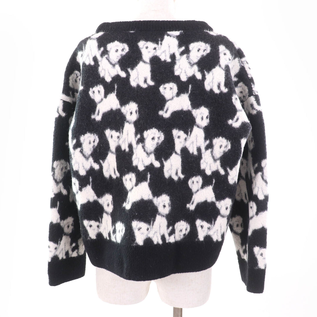 Great CELINE×Amy Dorian knit Artist Jacquard Pattern Long Sleeve Black series XS