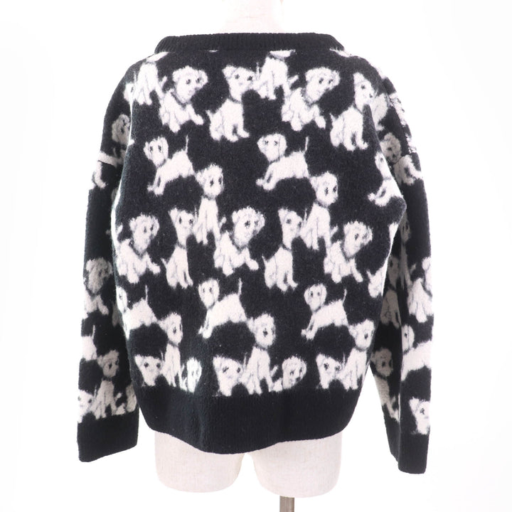 Great CELINE×Amy Dorian knit Artist Jacquard Pattern Long Sleeve Black series XS