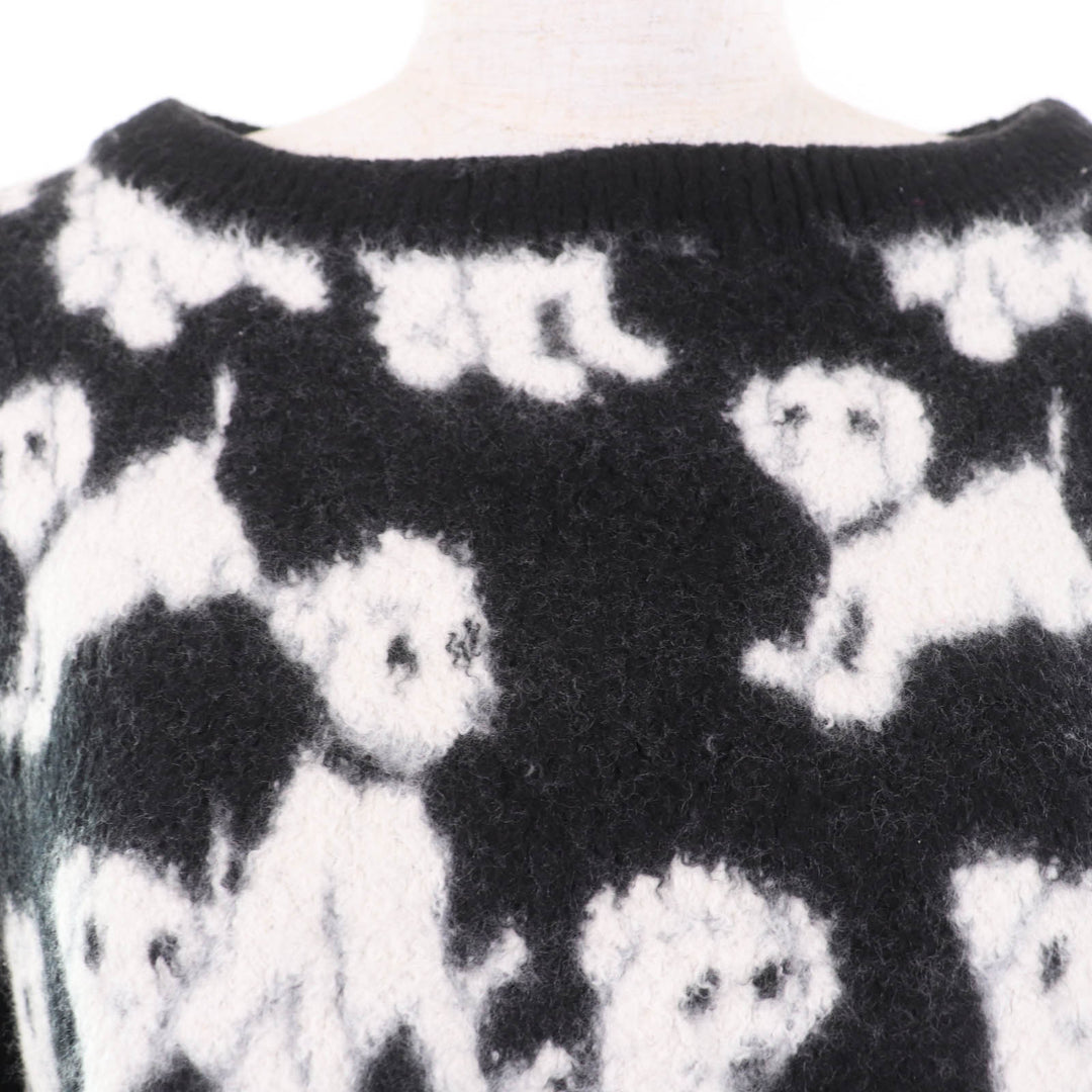 Great CELINE×Amy Dorian knit Artist Jacquard Pattern Long Sleeve Black series XS