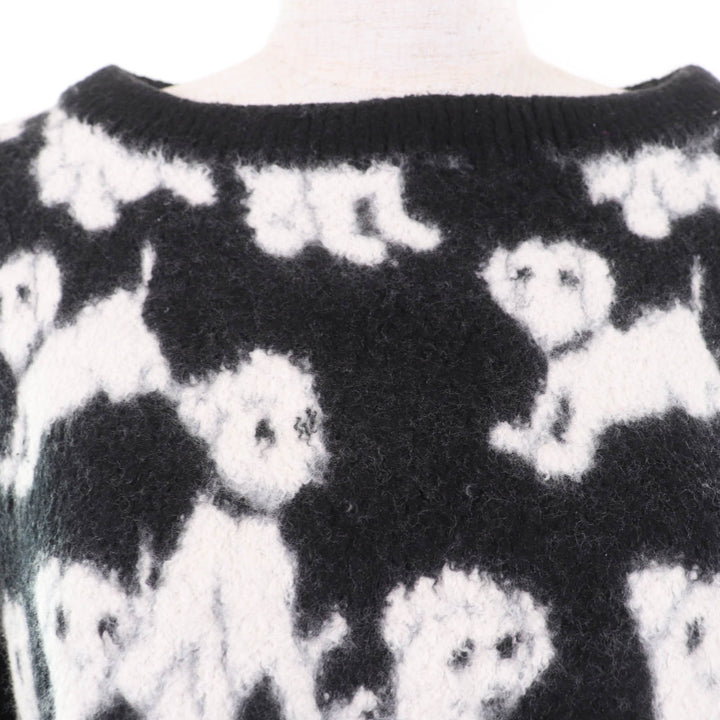 Great CELINE×Amy Dorian knit Artist Jacquard Pattern Long Sleeve Black series XS
