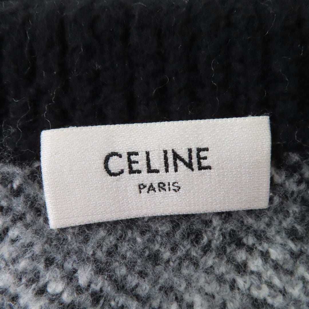 Great CELINE×Amy Dorian knit Artist Jacquard Pattern Long Sleeve Black series XS