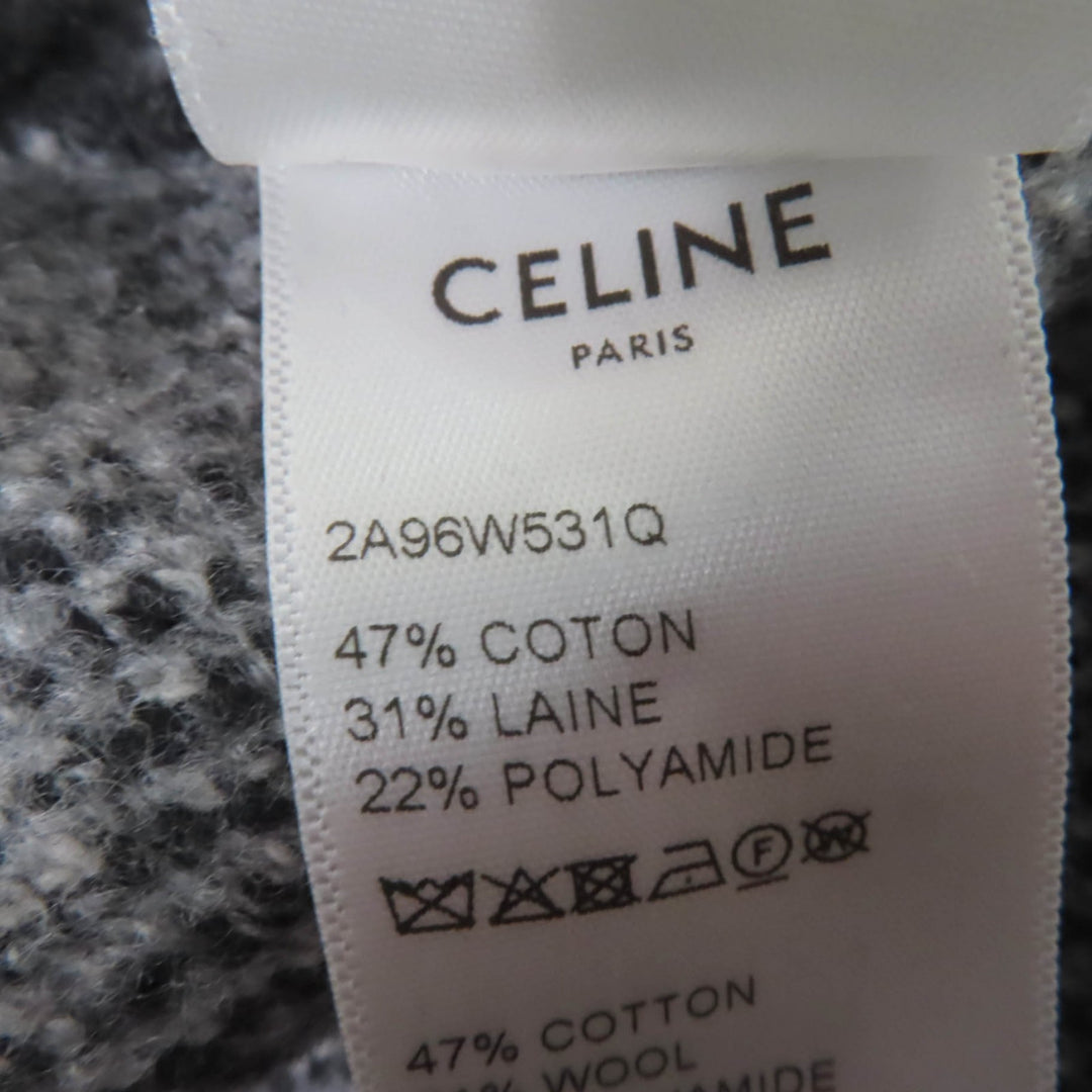 Great CELINE×Amy Dorian knit Artist Jacquard Pattern Long Sleeve Black series XS