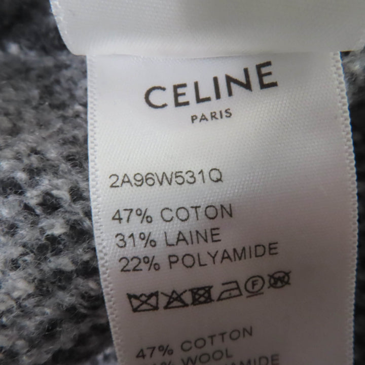Great CELINE×Amy Dorian knit Artist Jacquard Pattern Long Sleeve Black series XS