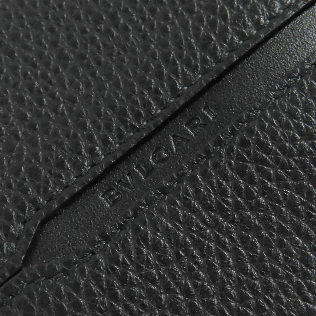 Great BVLGARI Purse Oct OCTO Logo embossed bifold wallet long wallet leather 280922