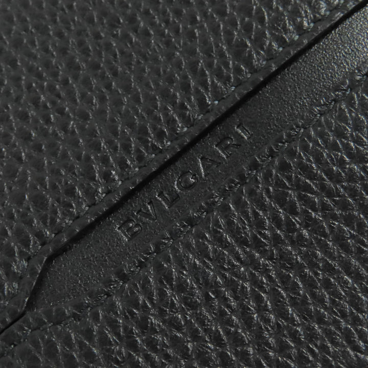 Great BVLGARI Purse Oct OCTO Logo embossed bifold wallet long wallet leather 280922