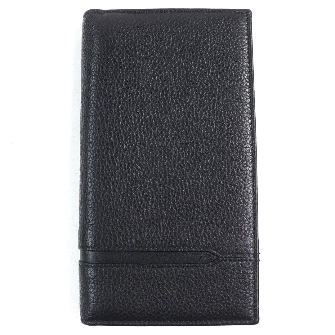 Great BVLGARI Purse Oct OCTO Logo embossed bifold wallet long wallet leather