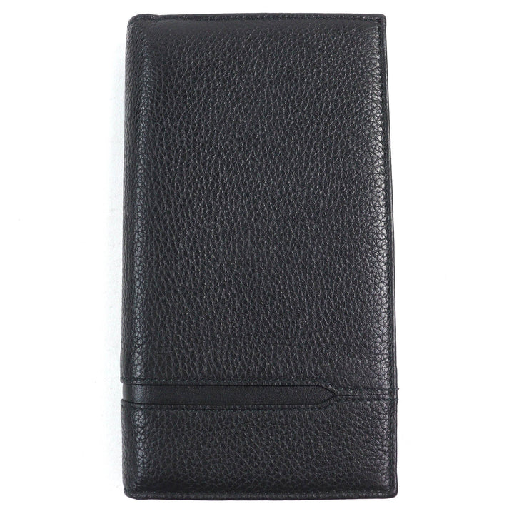 Great BVLGARI Purse Oct OCTO Logo embossed bifold wallet long wallet leather