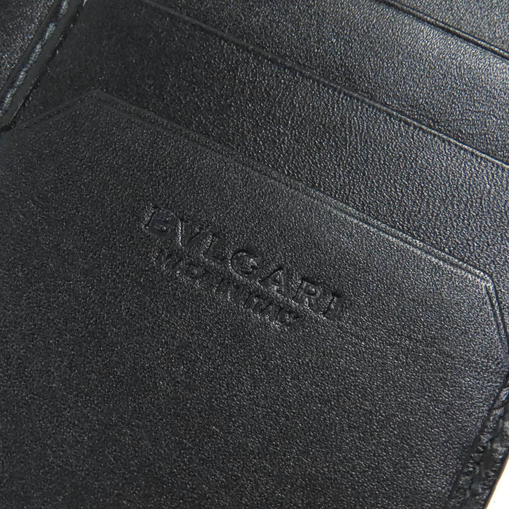 Great BVLGARI Purse Oct OCTO Logo embossed bifold wallet long wallet leather 280922
