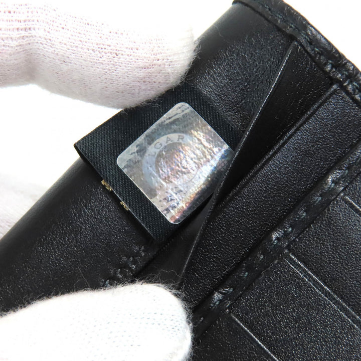 Great BVLGARI Purse Oct OCTO Logo embossed bifold wallet long wallet leather 280922