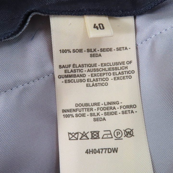 Pristine HERMES Cropped pants Kaleidoscope Effect Navy silk Women 40