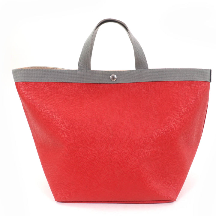 Great Herve Chapelier Tote Bag Coated canvas square leather Red Women