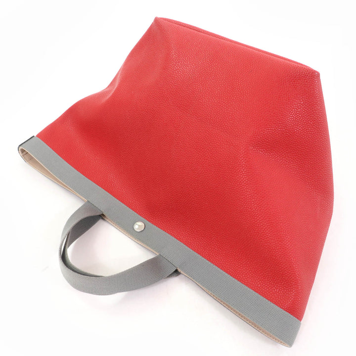 Great Herve Chapelier Tote Bag Coated canvas square leather Red Women
