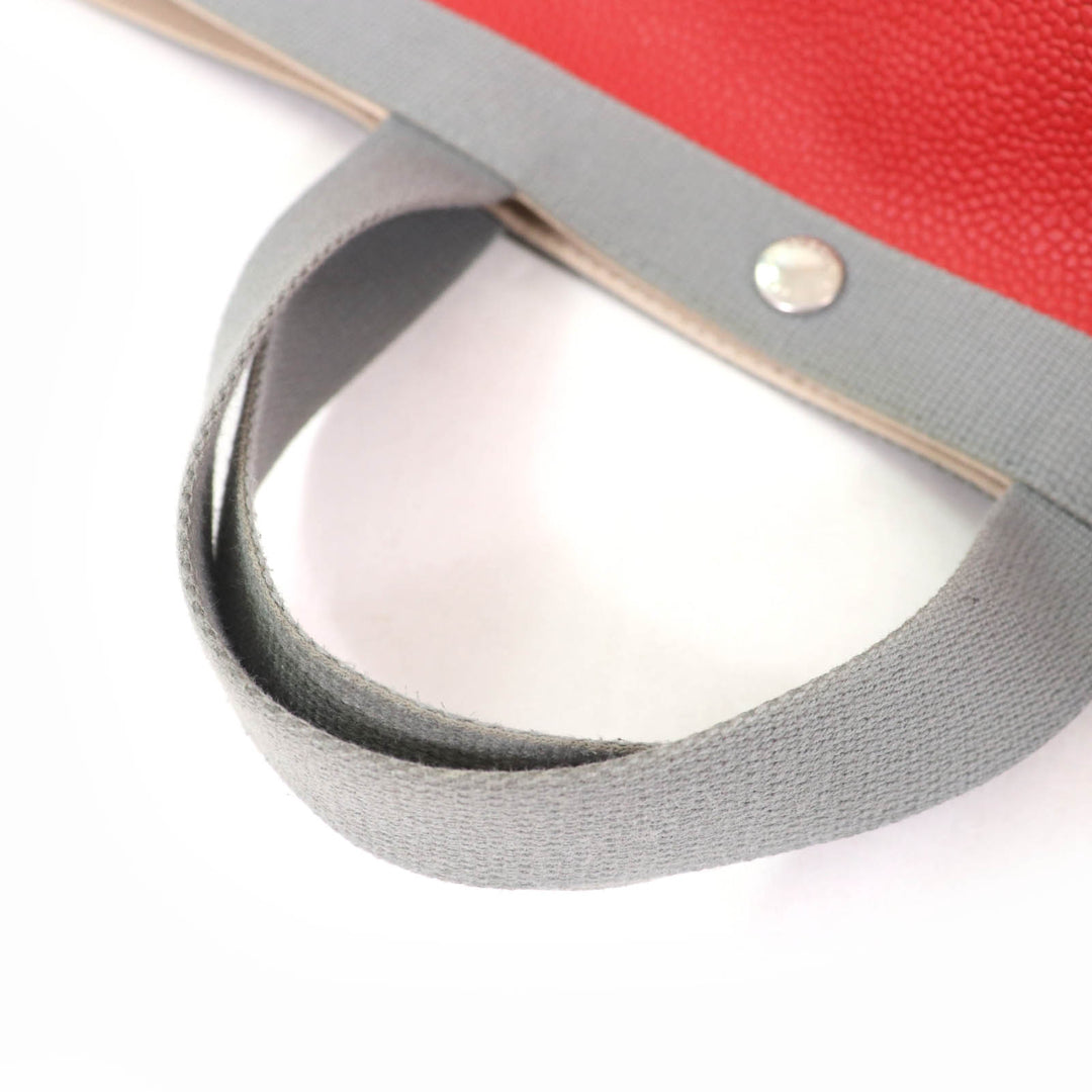 Great Herve Chapelier Tote Bag Coated canvas square leather Red Women
