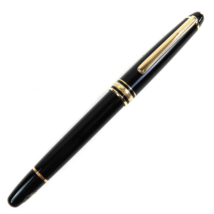 Great MONTBLANC fountain pen Meisterstck Classic white star Black gold 14K mens
