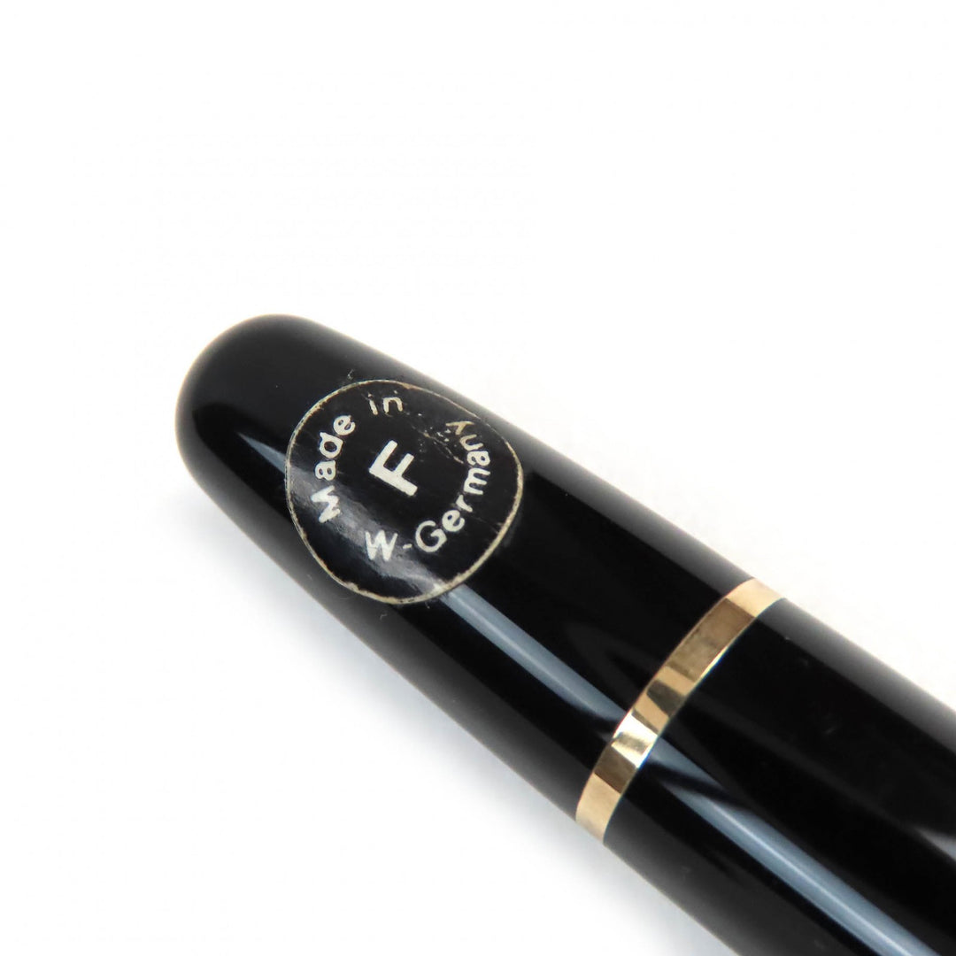 Great MONTBLANC fountain pen Meisterstck Classic white star Black gold 14K mens