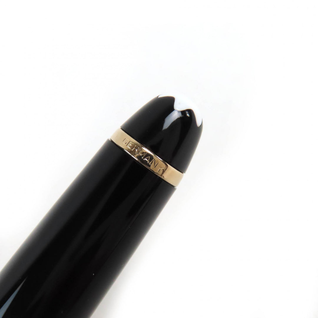 Great MONTBLANC fountain pen Meisterstck Classic white star Black gold 14K mens