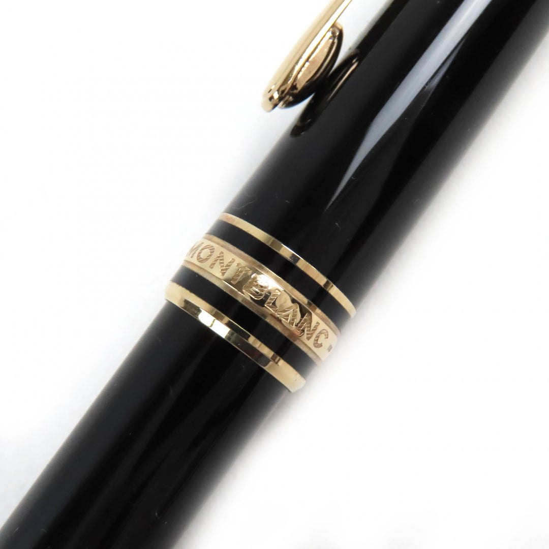 Great MONTBLANC fountain pen Meisterstck Classic white star Black gold 14K mens