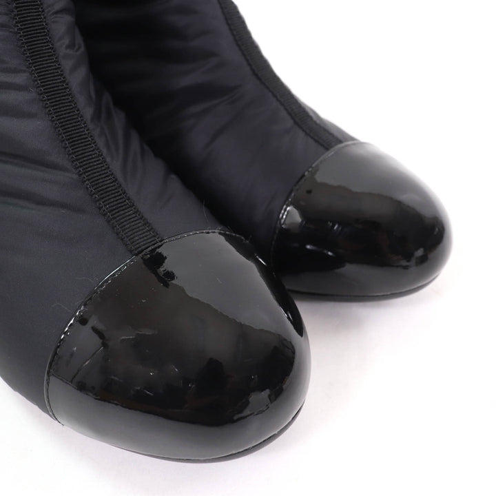 CHANEL Knee-high boots COCO logo design, patent leather 2-way 36 G38428