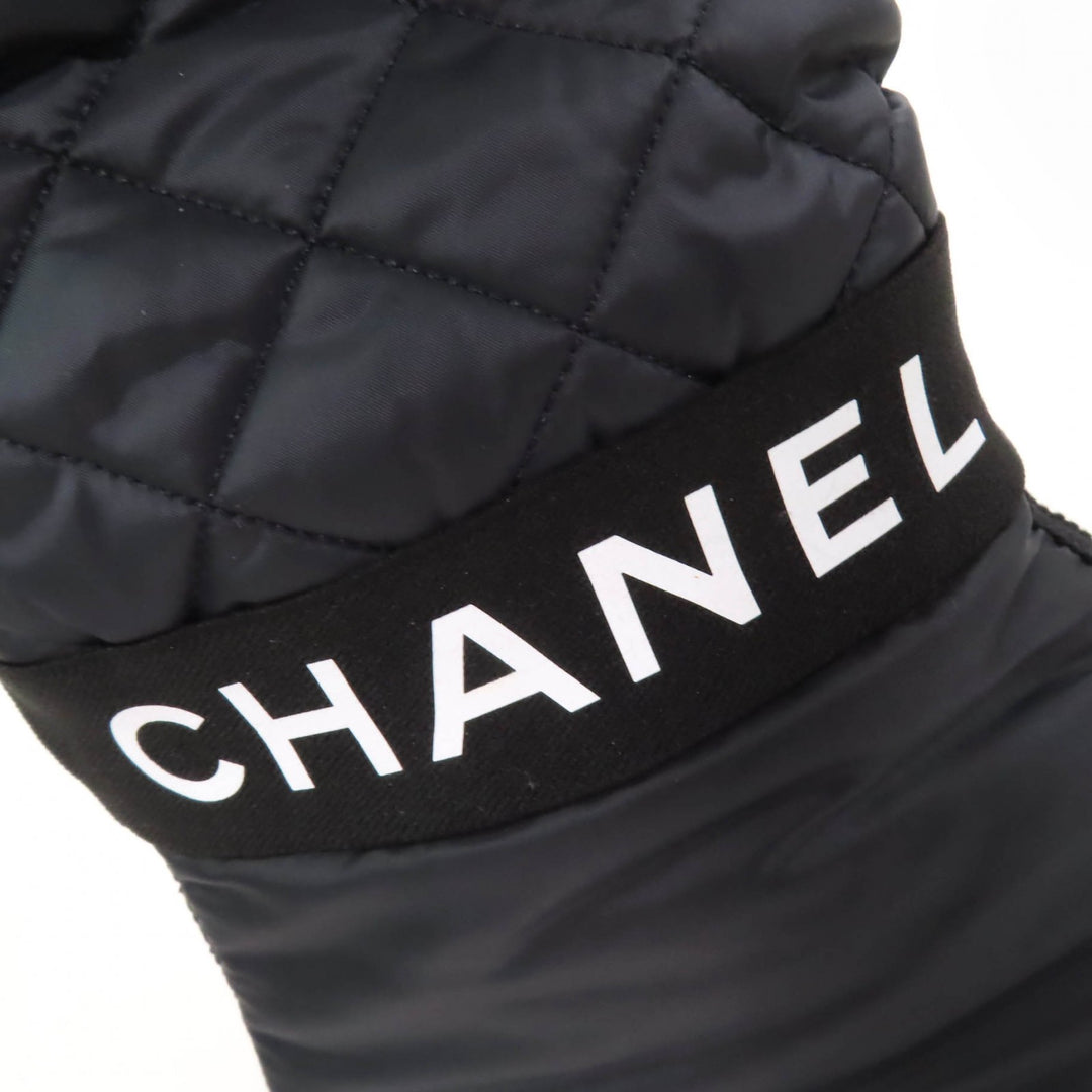 Great CHANEL Knee-high boots black leather Women 36 G38428