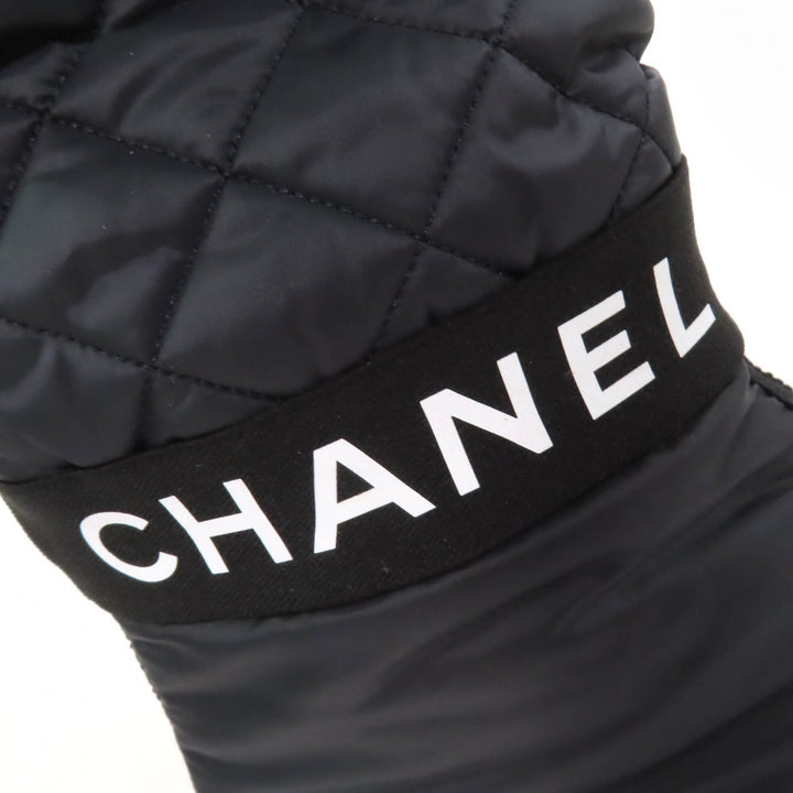Great CHANEL Knee-high boots black leather Women 36 G38428