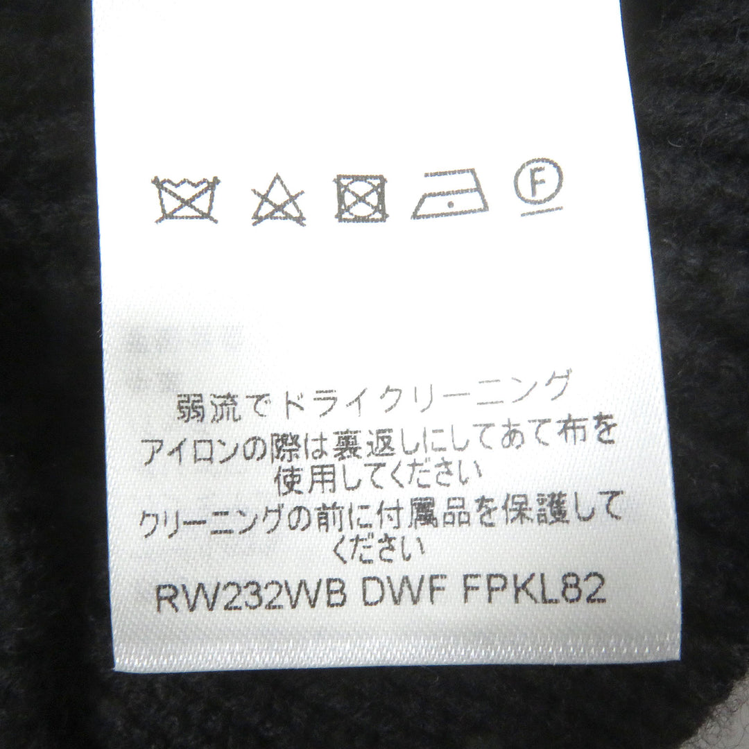 Excellent LOUIS VUITTON knit Logo patch waffle knit sweater black wool Women S