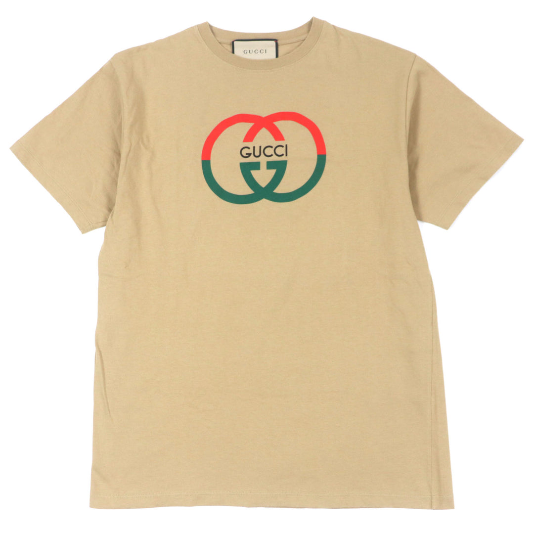 Great GUCCI Short sleeve T-shirt Brown cotton mens XS 771758