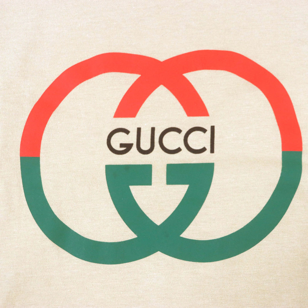 Great GUCCI Short sleeve T-shirt Brown cotton mens XS 771758