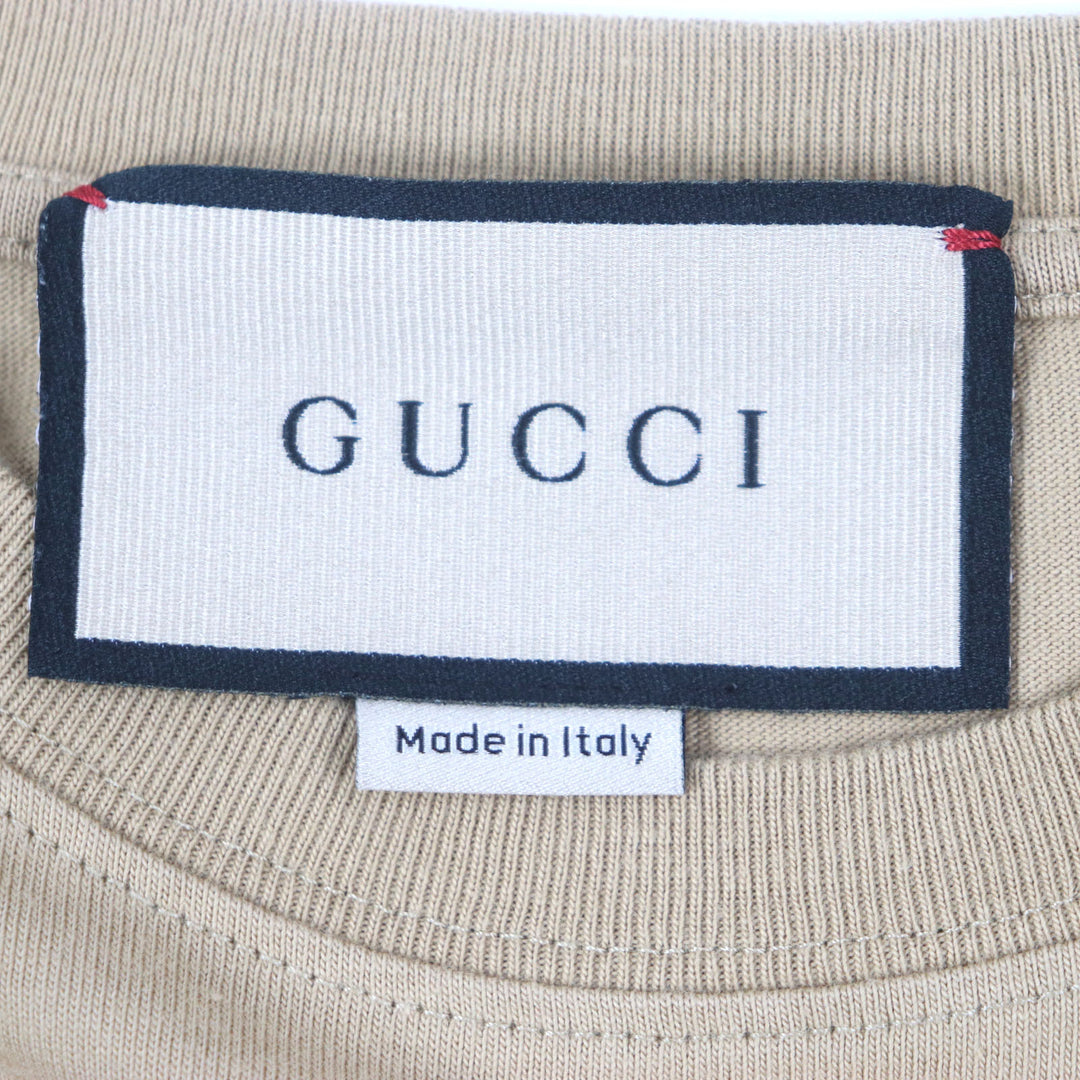 Great GUCCI Short sleeve T-shirt Brown cotton mens XS 771758